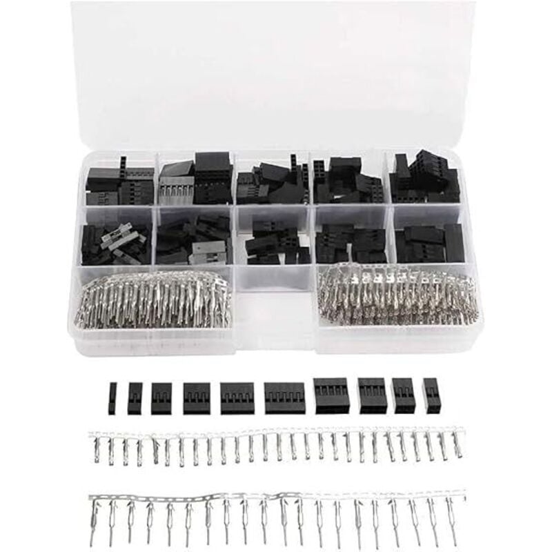 620PCS 2,54mm Dupont Jumper Anschlüsse Männlich Weiblich Crimp Pin Terminal Kit Dupont Kabel Jumper Draht Pin Header gehäuse Kit - Ahlsen