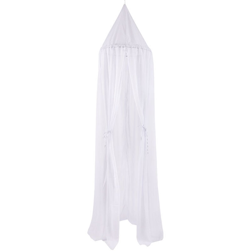 Betthimmel aus Baumwolle für Kind/Baby, Bett-Moskitonetz für Kinderzimmer, zum Spielen/Lesen, Baby-Moskitonetz für Mädchen in Weiß, Höhe 240 cm,