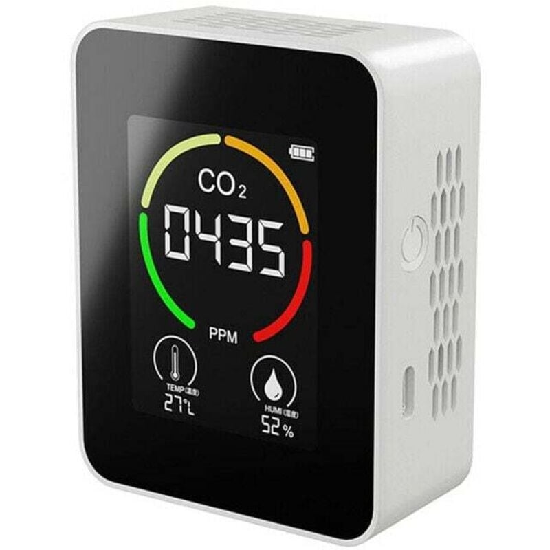 CO2-Luftdetektor, Kohlendioxid-Detektor, landwirtschaftliche Produktion, Gewächshaus, CO2-Monitor, Weiß, Modell: Weiß - Ahlsen