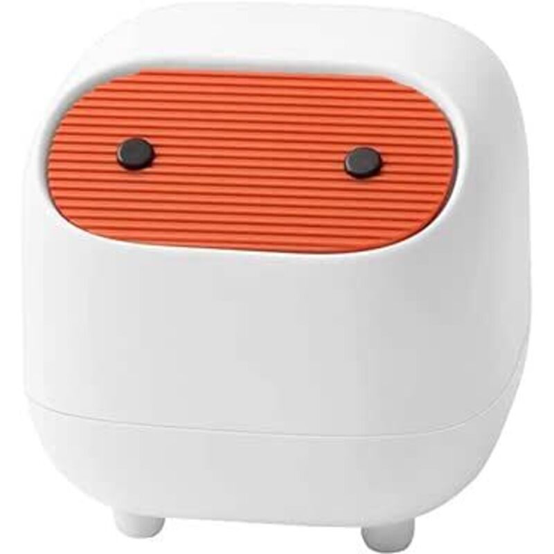 Desktop-Mülleimer, Schlafzimmer-Mülleimer, Tier-Cartoon-Mülleimer, Mülleimer, Push-Typ, Schreibtisch, Tisch mit Deckel, Weiß - Ahlsen