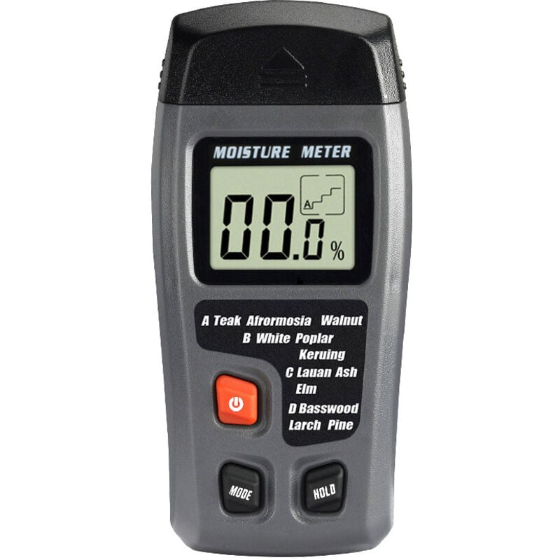 Ahlsen - Digitales LCD-Feuchtigkeitsmessgerät mit 2 Teststiften zur genauen Messung des Wasseranteils in Wänden, Brennholz, Holz, Brennholz,
