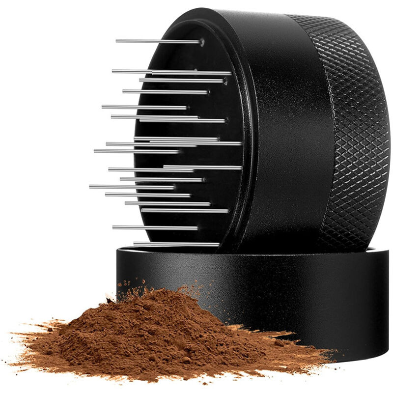 Ahlsen - Espresso-Kaffeeverteiler, Werkzeug-Espresso-Kaffeeverteiler mit Sockel, Espresso-Kaffeeverteiler aus Edelstahl, Nadelspender mit