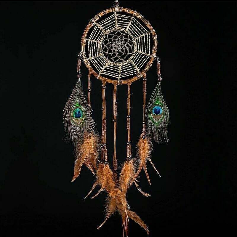 Großer Bambus-Traumfänger – Premium handgefertigter Traumfänger, Indianer-Dekoration für Groß und Klein, Hippie-Bambus-Dekoration, Kinder und
