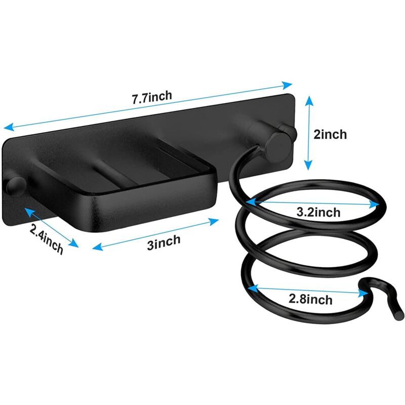 Haartrockner, Badezimmer, Abstellraum, Türzubehör, Organizer, Halter-Set und Glätteisen, professionelles Aluminium-Wandzubehör für, Regal mit Löchern