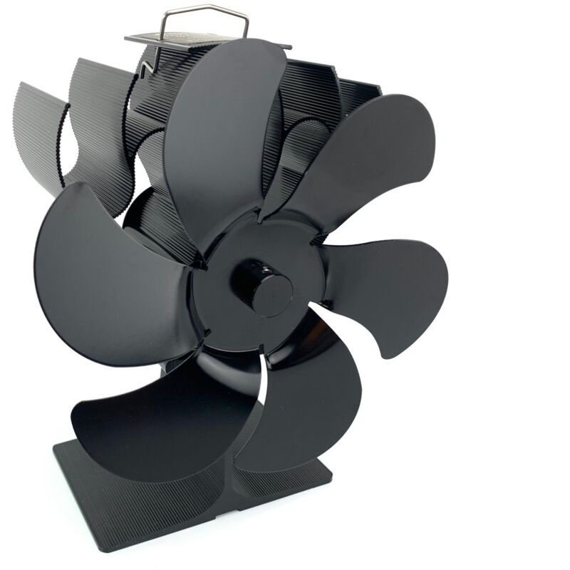 Ahlsen - Holzofenventilator mit 6 Flügeln und Thermometer, Kaminventilator, Heizung zur Befestigung am Kaminrohr für Kamin, Pelletofen, Holzkamin,