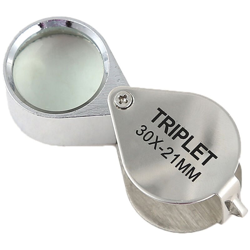 Juwelier-Lupe – Lupe 30 x 21 mm, Schmuck-Antiquitäten-Augenlinse – 30-fache Taschenlupe – faltbares Glas – Botaniker-Lupe - Ahlsen