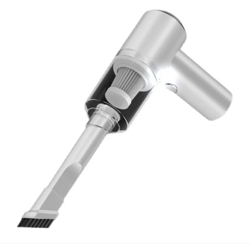 Ahlsen - Kabellos aufladbarer Auto-Staubsauger für Auto und Zuhause, nass und trocken, geeignet für die Autoreinigung und Haushaltsreinigung (weiß)