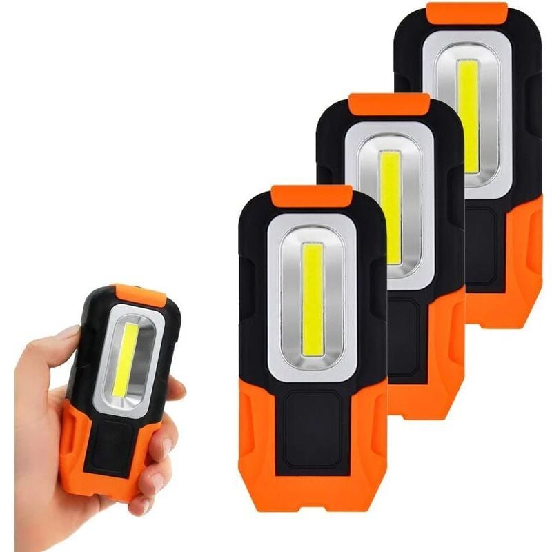 LED-Walkman-Lampen, 3 w, cob-led, tragbare magnetische Taschenlampe, AAA-Batterien nicht im Lieferumfang enthalten, faltbare Lampe mit Magnetfuß und