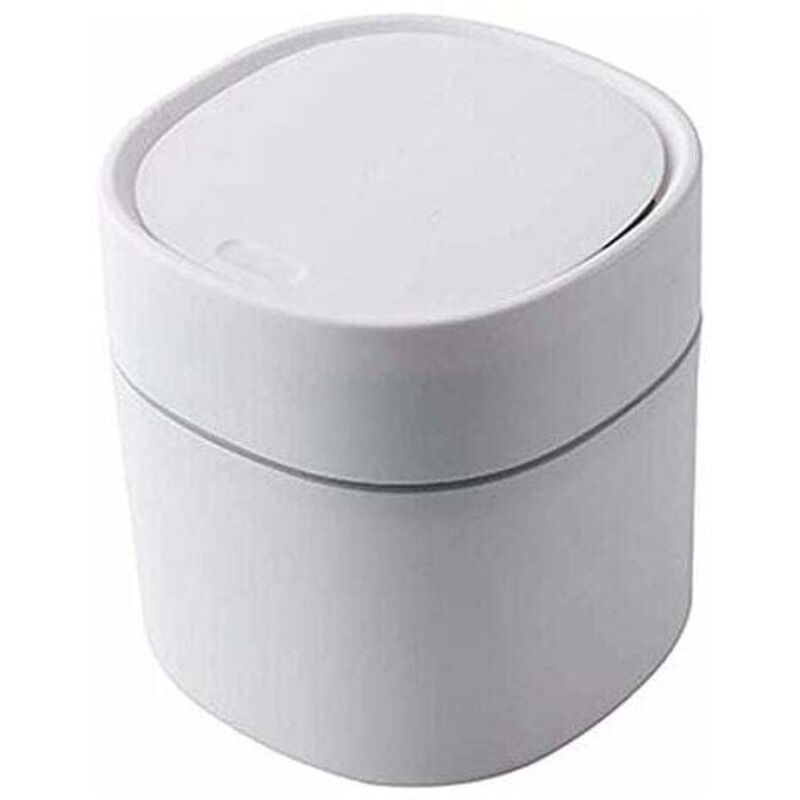 Mini-Mülleimer aus Kunststoff, kreativer Desktop-Mülleimer, Desktop-Mülleimer mit Deckel, kleiner Home-Office-Reinigungs-Mülleimer mit Knopf,