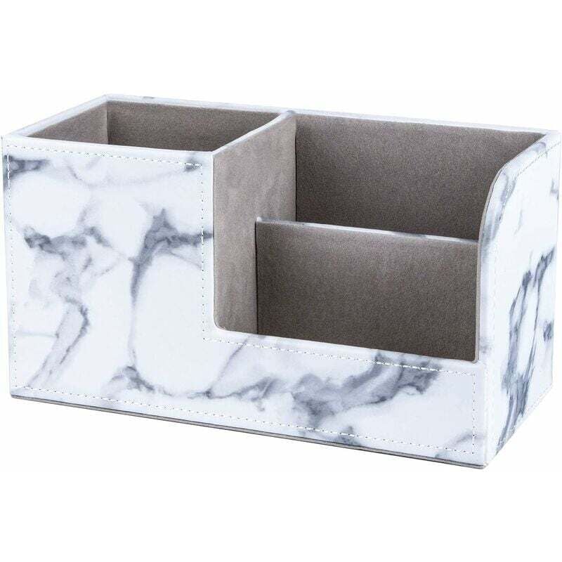 Multifunktionaler Schreibtisch-Organizer, PU-Leder, Stiftehalter, 3 Fächer, Schreibtisch-Aufbewahrungsbox für Bürobedarf, Visitenkarten, Stifte