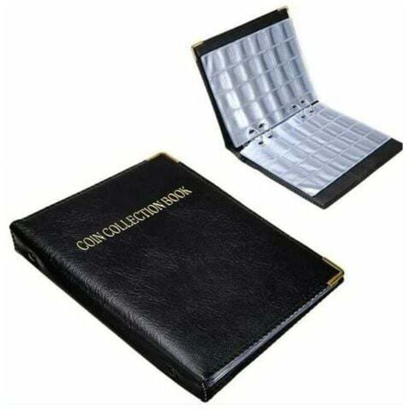 Ahlsen - Münzsammelalbum mit 480 Fächern, Leder-Münzalbum, Paris Mint-Ordner, ideal für Münzen mit unterschiedlichen Durchmessern