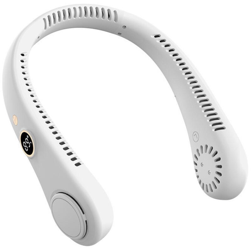 Nackenventilator, tragbarer Mini-Ventilator, 3 Geschwindigkeiten, wiederaufladbarer Akku, USB-Ventilator für Büro, Zuhause, Outdoor, Reisen (weiß)