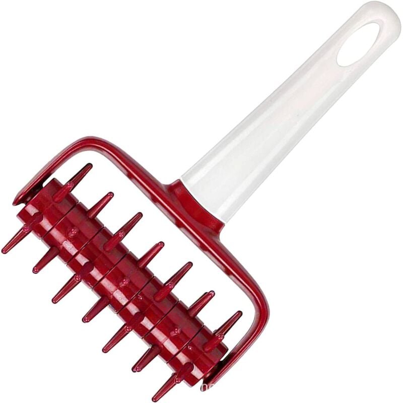 Pizzateig-Teigwerkzeug, Pizzateig-Lochroller für Kuchen, Kuchen, Kekse, Brot, Gebäck, Backen, Backwerkzeug (rot) - Ahlsen