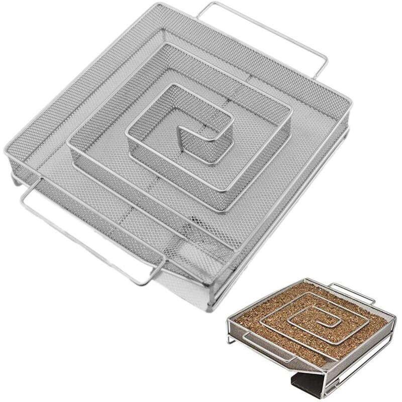 Ahlsen Quadratischer Raucherzeuger – Edelstahl-Kaltraucherzeuger – Kaltraucherzeuger für Smoker und Kugelgrill-Räucherofen – wiederverwendbar – 15 x