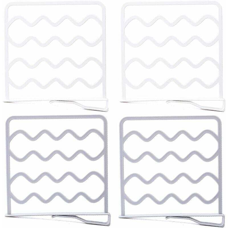 Regalteiler ohne Bohren, 4 Stück, Bücherregalteiler, Kleiderschrank, Regalteiler, Regal, Küchenteiler, ohne Bohren, für Kleiderschrank, Badezimmer,