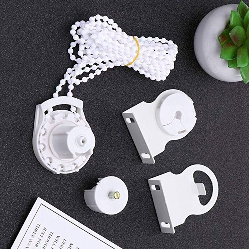 Ahlsen - Rollo-Befestigung, 38 mm Rollo-Halterung, Kupplungsseitenrolle, dekoratives langes Perlenketten-Set für Fensterbehandlungen