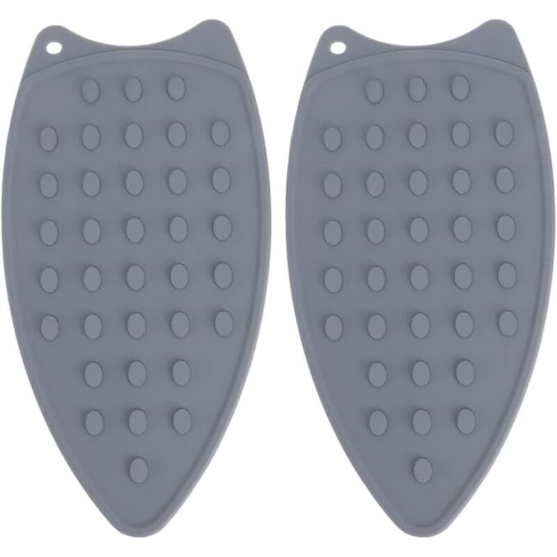 Silikon-Bügeleisen-Ablagepolster, 2 Stück, hitzebeständiges Bügeleisen-Ablagepolster für Dampfbügeleisen, Bügelbrett (grau) - Ahlsen