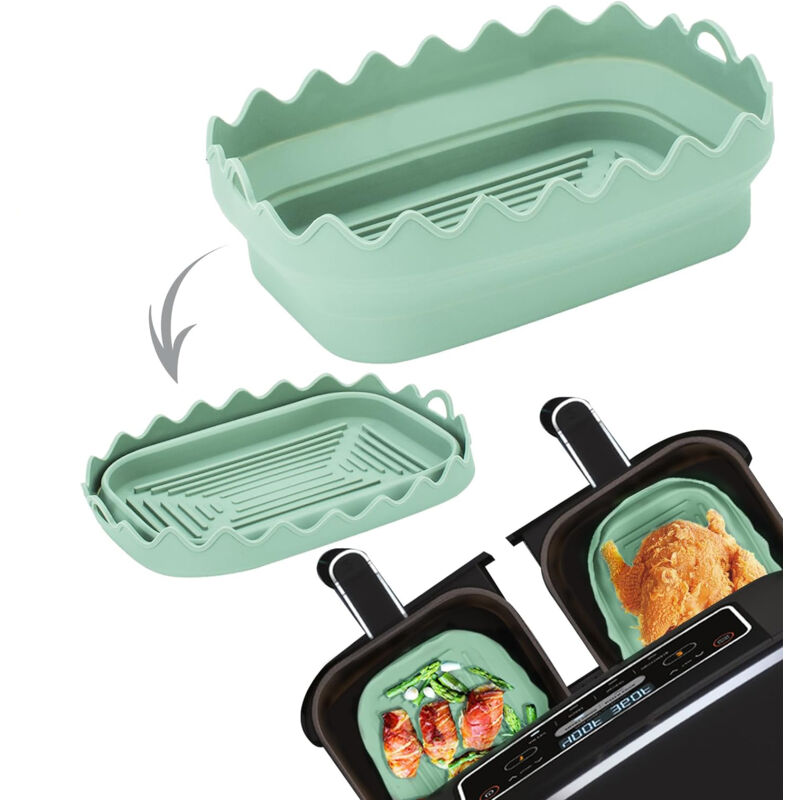 Ahlsen - Silikon-Luftfritteuse-Form, Luftfritteusen-Zubehör, Luftfritteuse-Form, Silikon-Luftfritteusen-Zubehör, wiederverwendbarer Fritteusenkorb,