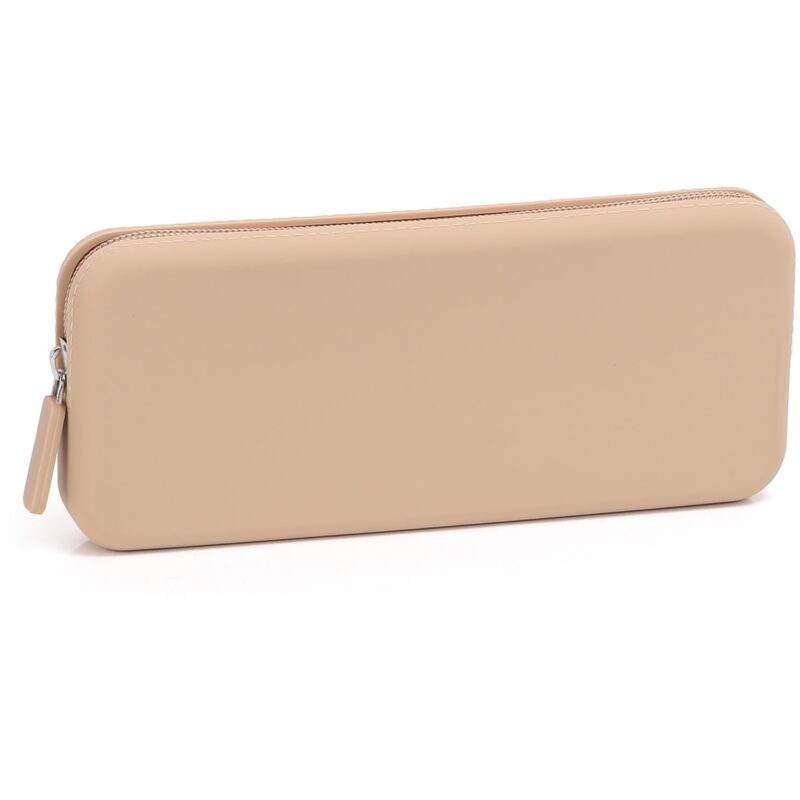 Ahlsen - Silikon-Make-up-Tasche, waschbare Make-up-Pinseltasche mit Reißverschluss, Reise-Kulturbeutel, Beauty-Tools, Pinsel, Toilettenartikel