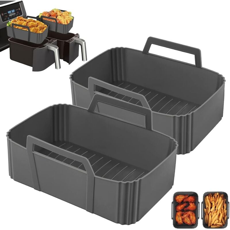 Ahlsen - Stück Silikonform Luftfritteuse Zubehör, ölfreie Fritteuse Heißluftfritteusenkorb Wiederverwendbares Silikon-Backpapier