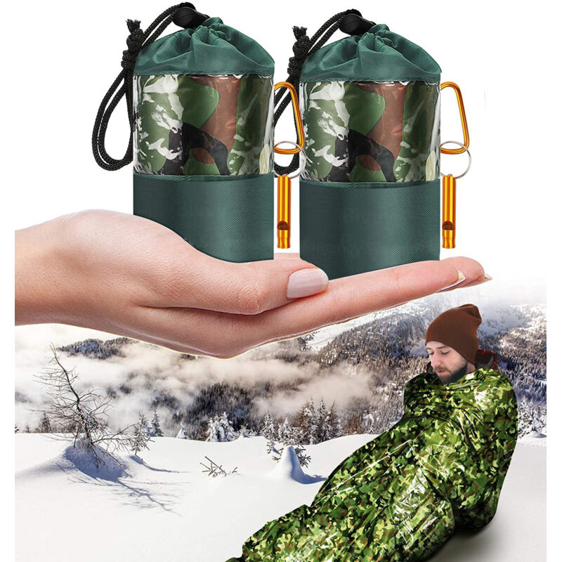 Stück wiederverwendbare Überlebensdecke, Überlebensschlafsack für Outdoor-Camping und wasserdichter Survival-Biwaksack, Survival-Ausrüstung,