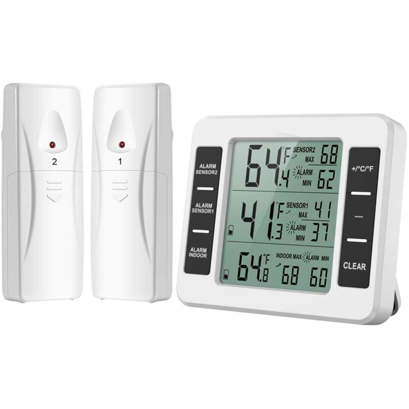Ahlsen Thermometer für drinnen und draußen, intelligentes Thermometer mit kabellosen Sensoren, Überwachung von Luftfeuchtigkeit und Temperatur (℃/℉),