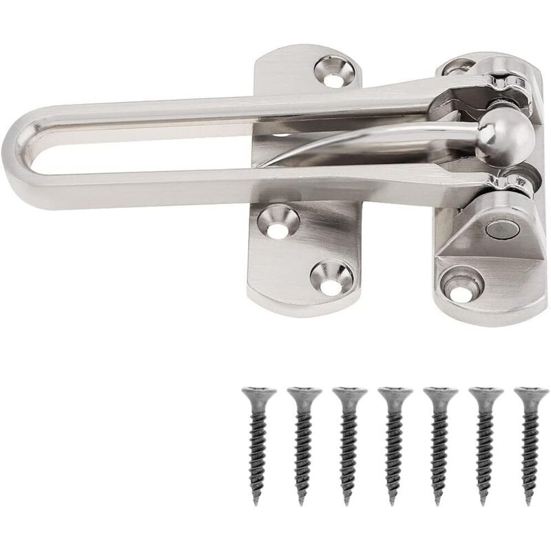 Ahlsen - Türriegel für die Sicherheit zu Hause, Schaukelstange, Türriegel für den sekundären Eingang für Zuhause, Hotel, Wohnung (Silber)