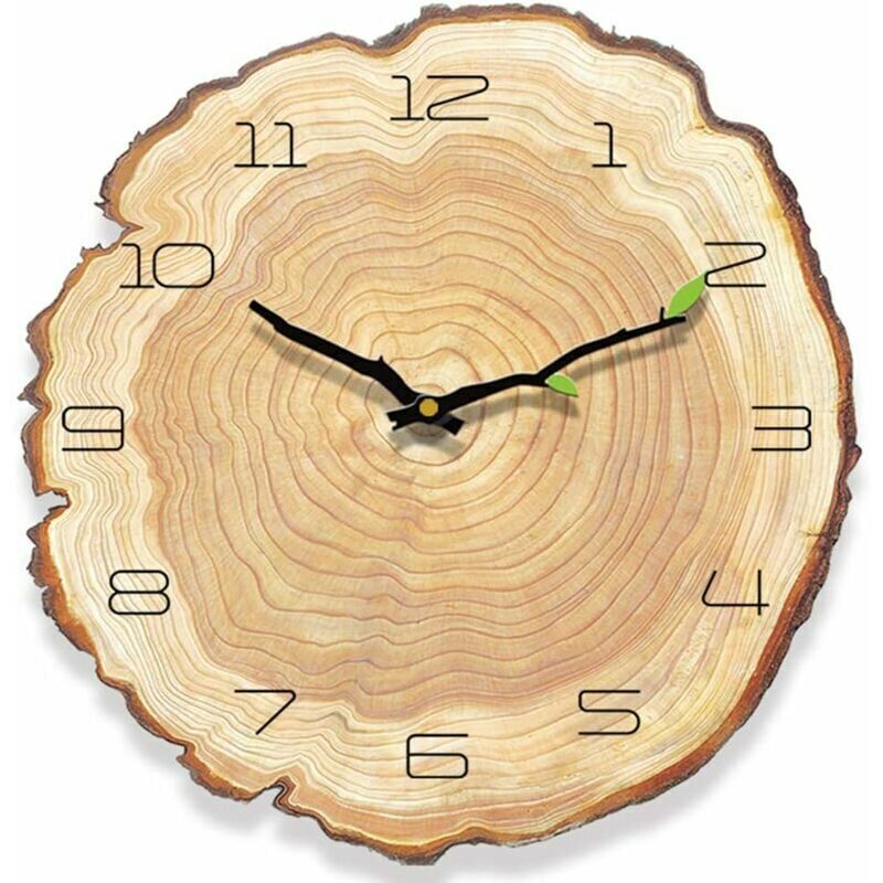 Vintage-Wanduhr aus Holz, antike, nicht tickende Wanduhr, Vintage-Wanduhr im Landhausstil, schäbige, leise Wanduhr für kleines Wohnzimmer - Ahlsen
