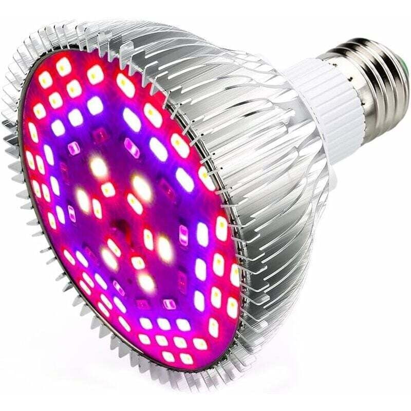 Ahlsen Wachstumslichter, 50 W, 78 LEDs, Wachstumslicht, E27-Pflanzenlicht mit 7 Wellenlängen, Wechselstrom 85–265 V, für Pflanzen, Blumen und Gemüse