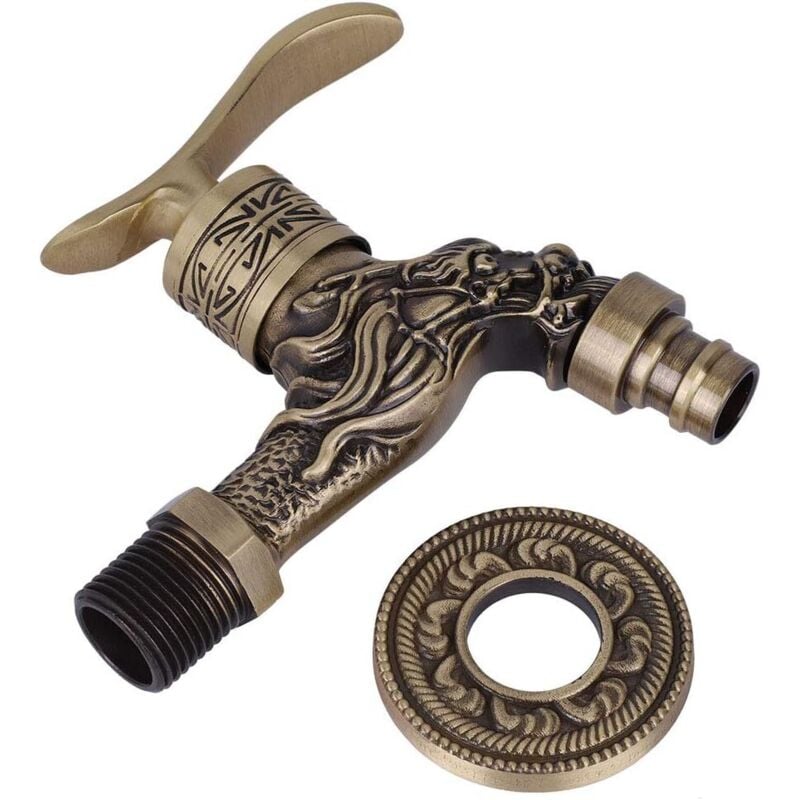 Wasserhahn mit Messingstruktur, antikes Drachenkopfmuster, einzigartiger Wasserhahn-Mischer, G1/2 Zoll, Wasserhahn mit Messingstruktur, eleganter