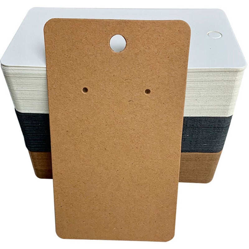 Ahlsen You Display und Verpackung für Modeschmuck aus Kraftkarton (300 Stück) – L8,9 x L5 cm – Schmuckverpackung in Schwarz, Weiß und Braun – für