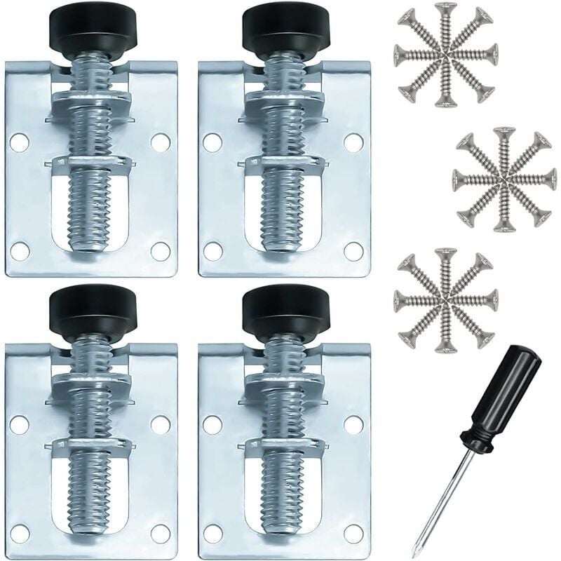 AIMOONSA Verstellbare Möbel-Nivellierfüße, verzinktes Eisen, M10-Nivellierfüße für Möbel, Tische, Schränke, Werkbänke und Regale (4 Stück)