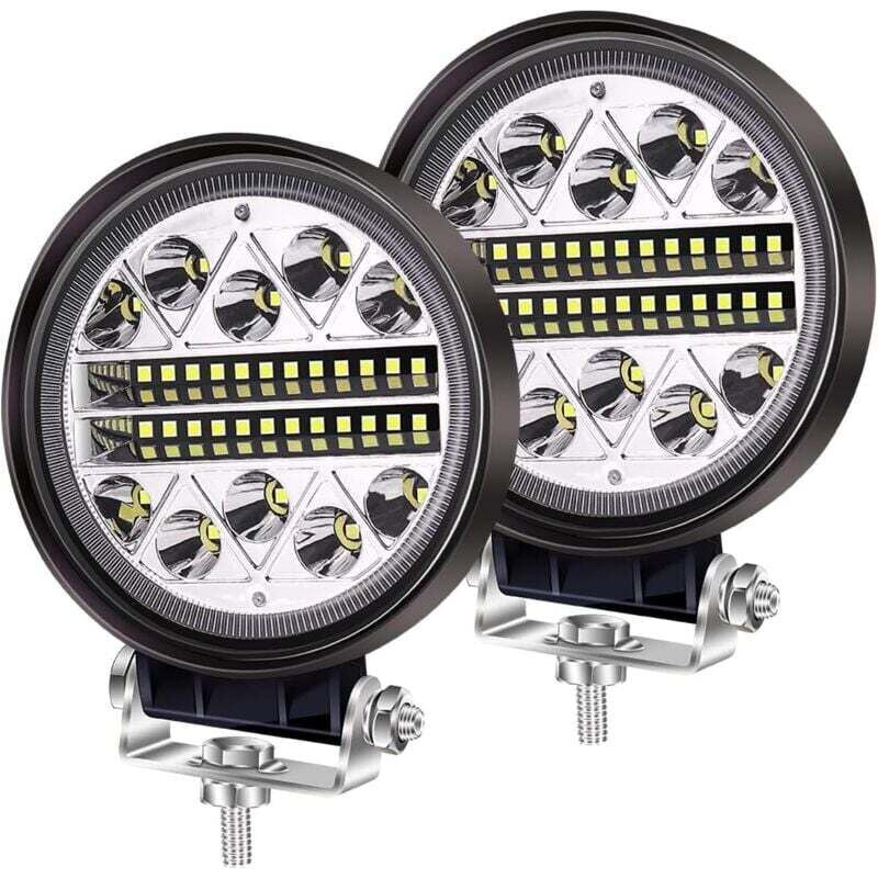 102 w LED-Arbeitsscheinwerfer, Offroad-Fahrnebelscheinwerfer, 2 Stück, runde LED-Pods, Spot-Flutlicht-Kombischeinwerfer, 12 v, 24 v,