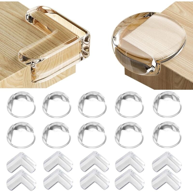 Aiperq - 20 Stück Tisch-Eckenschutz, Baby-Sicherheitsschutz, Tisch-Eckenschutz mit verbessertem Sekundenkleber für Tische und Möbelecken