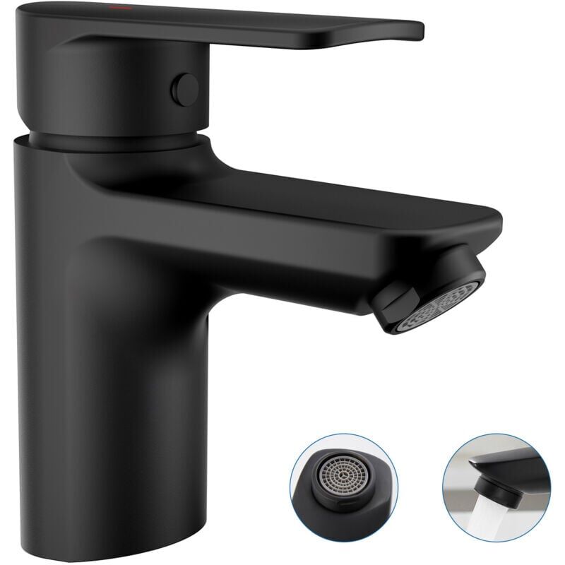 Aiperq - Auraum Wasserhahn Bad Armatur, Waschtischarmatur Messing Waschbecken Armatur, Badarmatur Warm Kalt Mischbatterie Einhandmischer fürs