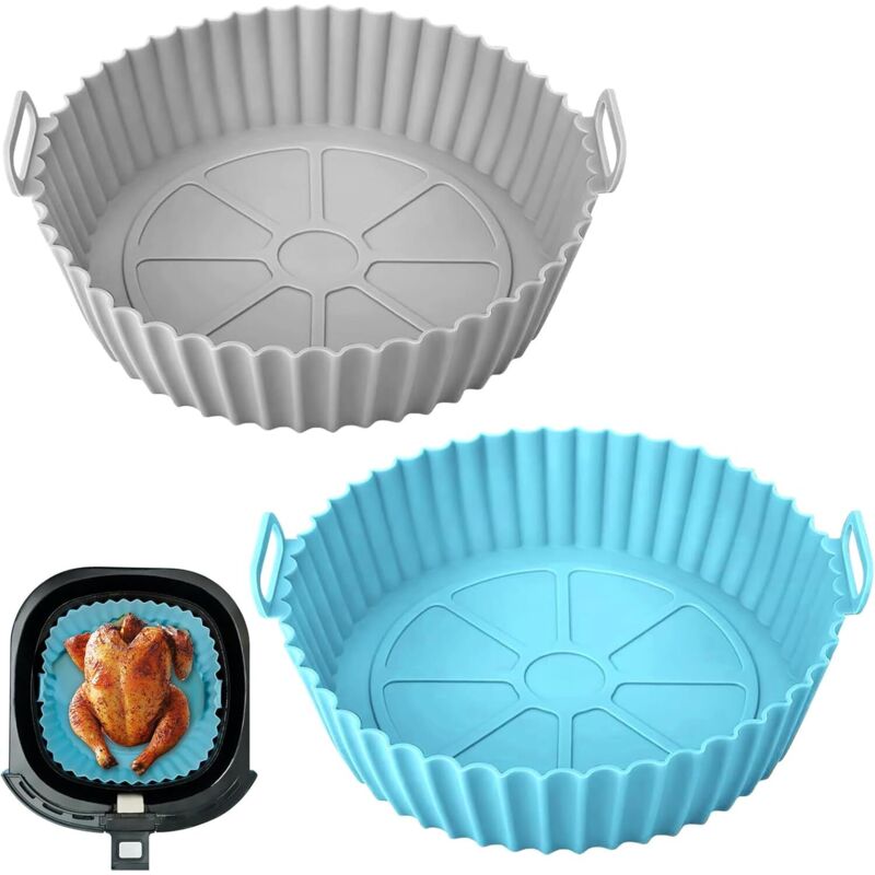Gabrielle - Air-Fryer-Einlagen, Antihaft-Air-Fryer-Zubehör, Lebensmittelqualitäts-Silikon-Air-Fryer-Einlagen, 2er-Pack, Hitzebeständig bis 230 °c