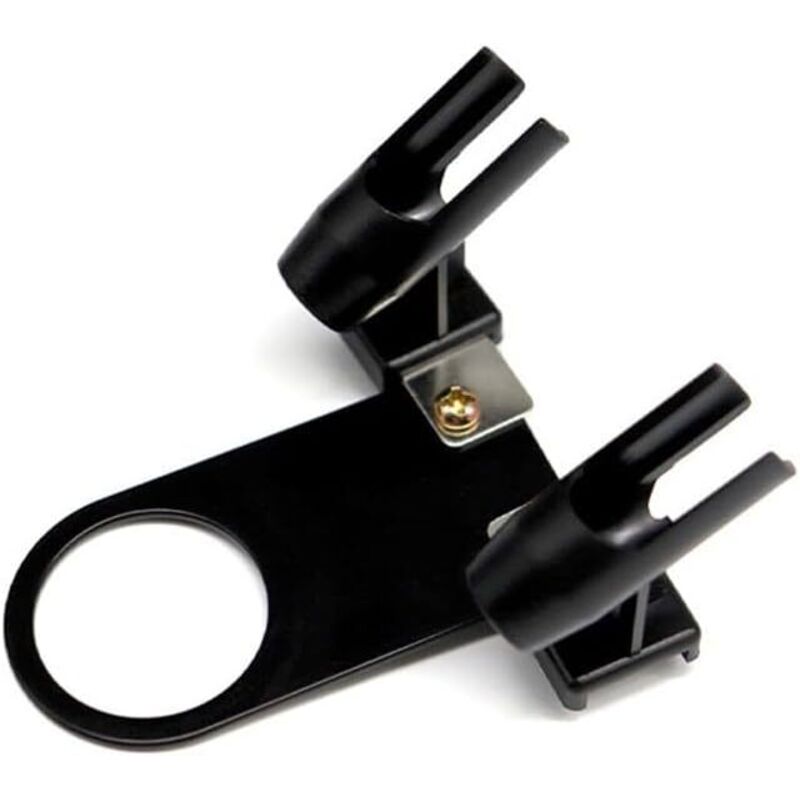 Airbrush-Halterung für Kompressorzubehör, geeignet für bis zu zwei Sprühmuster, aus Metall und Kunststoff, schwarz-silber, inklusive Montagehalterung