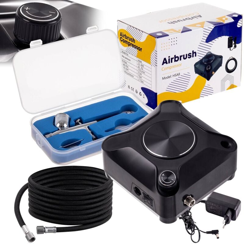 Airbrush Kompressor Airbrush 0,3 Schlauch 170cm AUTO STOP Regelung Kompressor