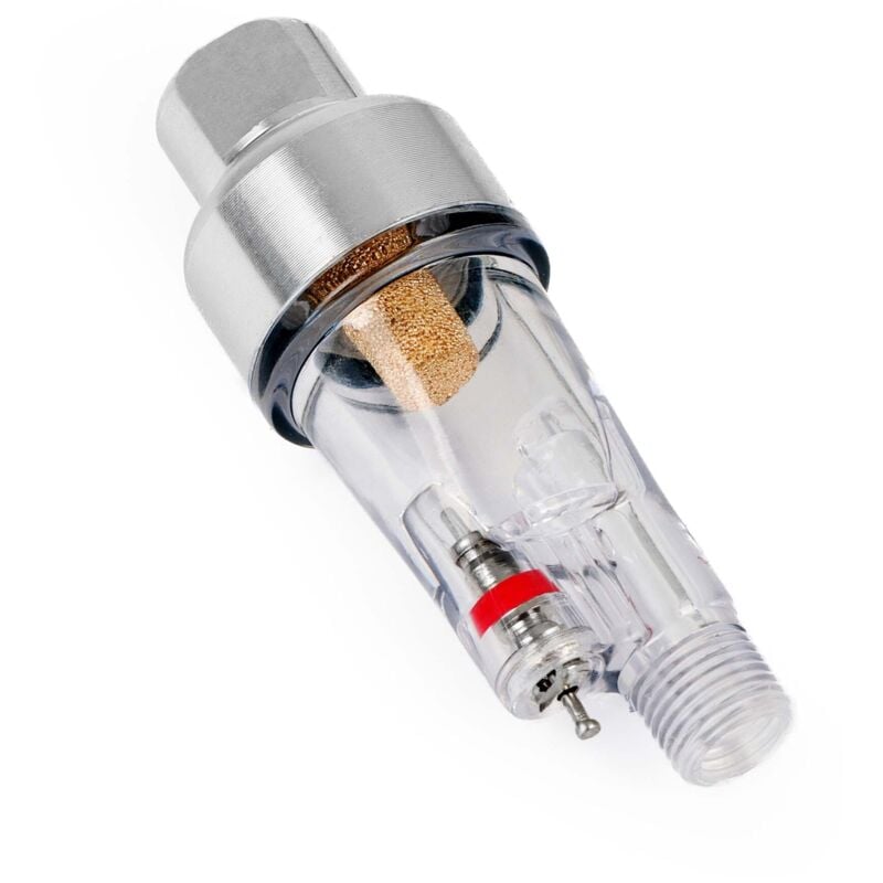 Wiltec - Mini Luftfilter mit Wasserabscheider für Airbrush Kompressor, mit 2x 9,51mm (1/8') Gewinde, Zubehör, für Modellbau, Tattoos, Nailart