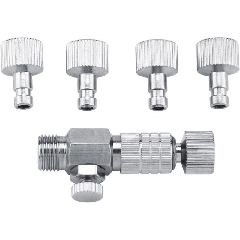 Airbrush-Schnellverbindungs-Adapter-Set, hochwertige, langlebige 1/8-Zoll-Anschlüsse für Airbrush- und Kompressor-Anschluss, Metallkonstruktion, 4