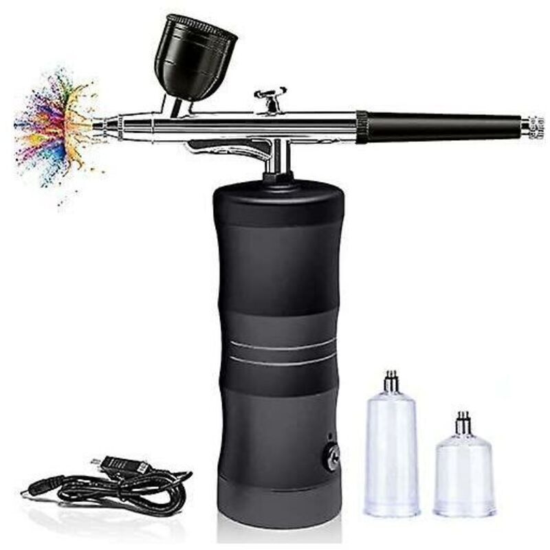 Airbrush-Set mit tragbarem Kompressor, kabelloses Mini-Airbrush-Set für Malerei, Tätowierung, Nagelkunst, Mode, Make-up, Kuchendekoration, Friseur