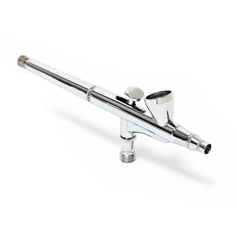 Wiltec - Airbrush Pistole Typ 136 mit Double Action Funktion, Düse ø 0,3 mm, 2 ml Farbbecher, Pipette, Adapter für Modellbau, Nailart usw.