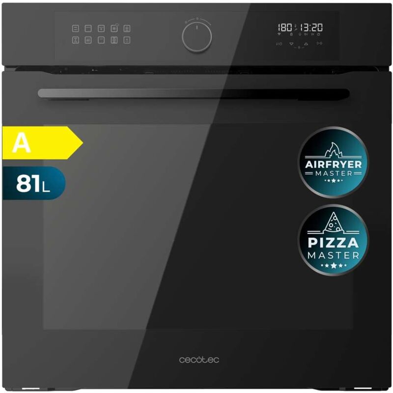 Integrierter Backofen Airfryer Glass Black 81L Fassungsvermögen, 11 Funktionen mit Airfryer Master, Pizza Master, Steam Asisst, Steam EasyClean, 3D