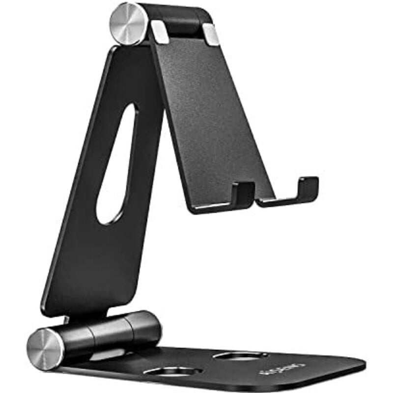 AISENS Tablet / Mobile Tablet Stand XL Size Adjustable (2 Pivots), Schwarz