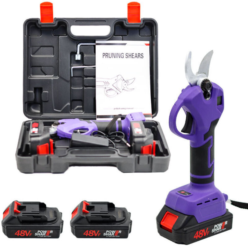 Akku-Elektro-Gartenschere, Elektro-Gartenschere mit Display und 2 x 2,0-Ah-Akkus zum Beschneiden, für Gartenarbeiten, Obstbäume und Weinberge