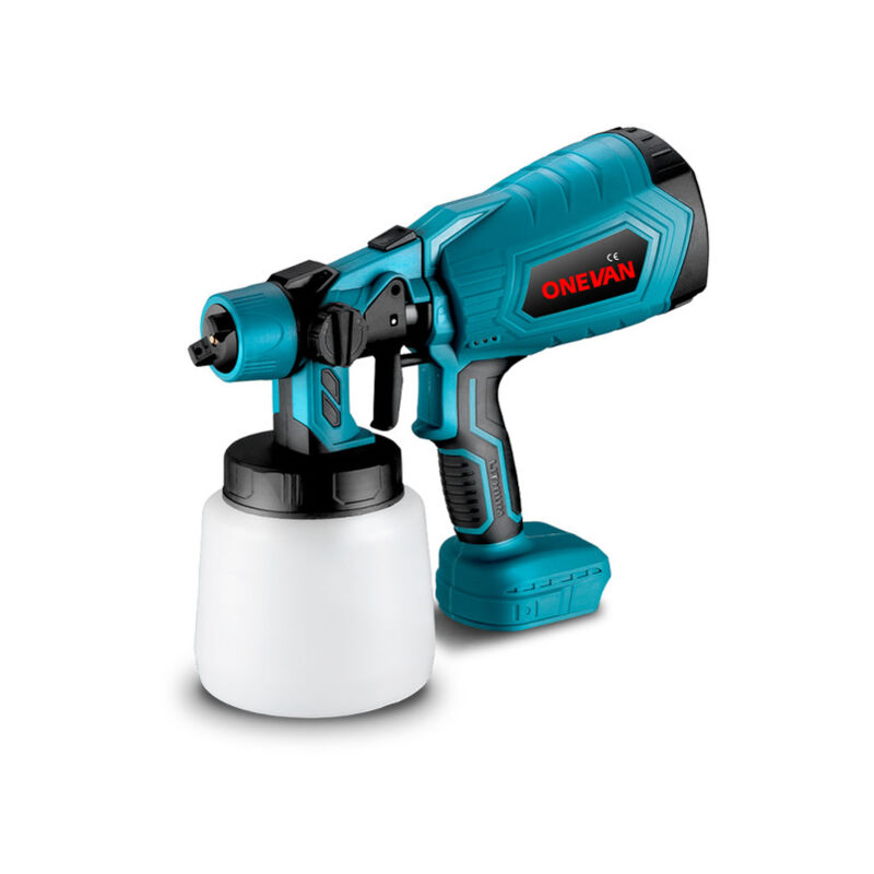 Onevan - Akku Farbsprühsystem 1000ML mit 3 Düsen für Lack/Lasur/Wandfarbe - kompatibel mit Makita 18V Akkus(ohne Akku)