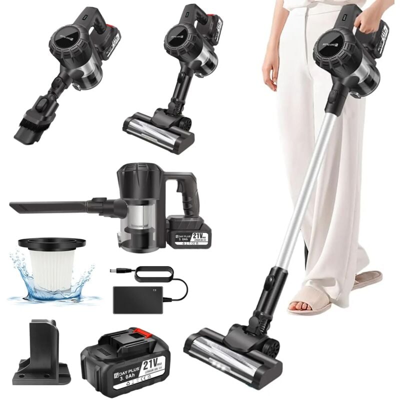 Dayplus - Akku Handstaubsauger 3600W Kabelloser Staubsauger 30KPa 6IN1 Akkusauger Kabellos
