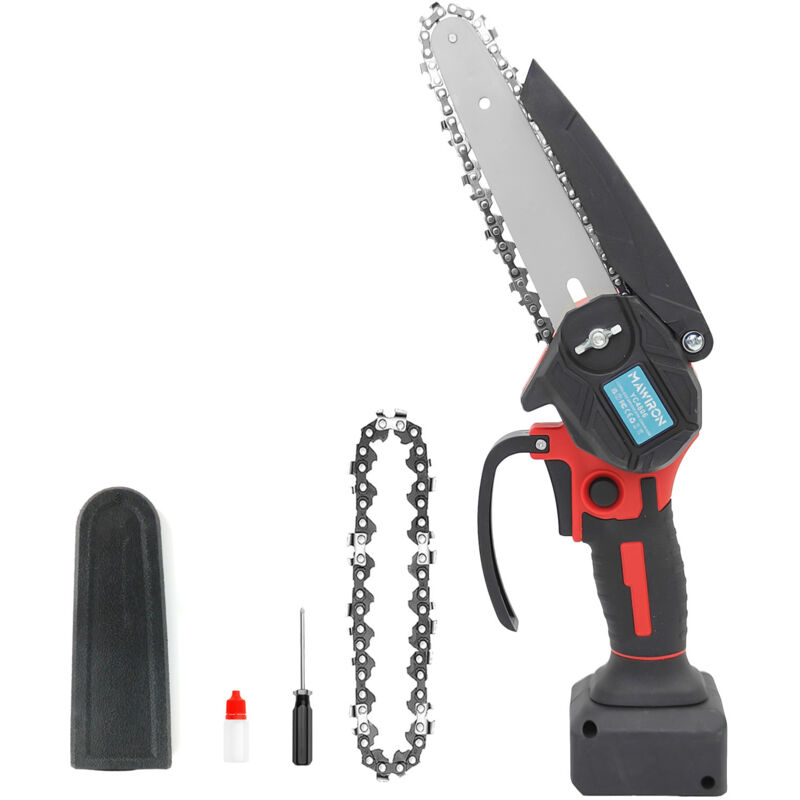 Akku-Kettensägen, Akku-Astsäge, Mini-Kettensäge, Holzschneider, Handsäge, mit 2 Sägeketten (nur Gehäuse, ohne Akku), kompatibel mit Einhell 18-V-Akku