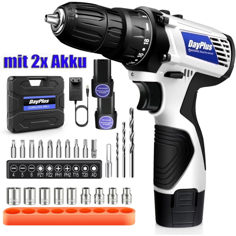 Akku-Schlagbohrschrauber Akkuschrauber Zubeh r Set Mit 2X Akkus in Koffer