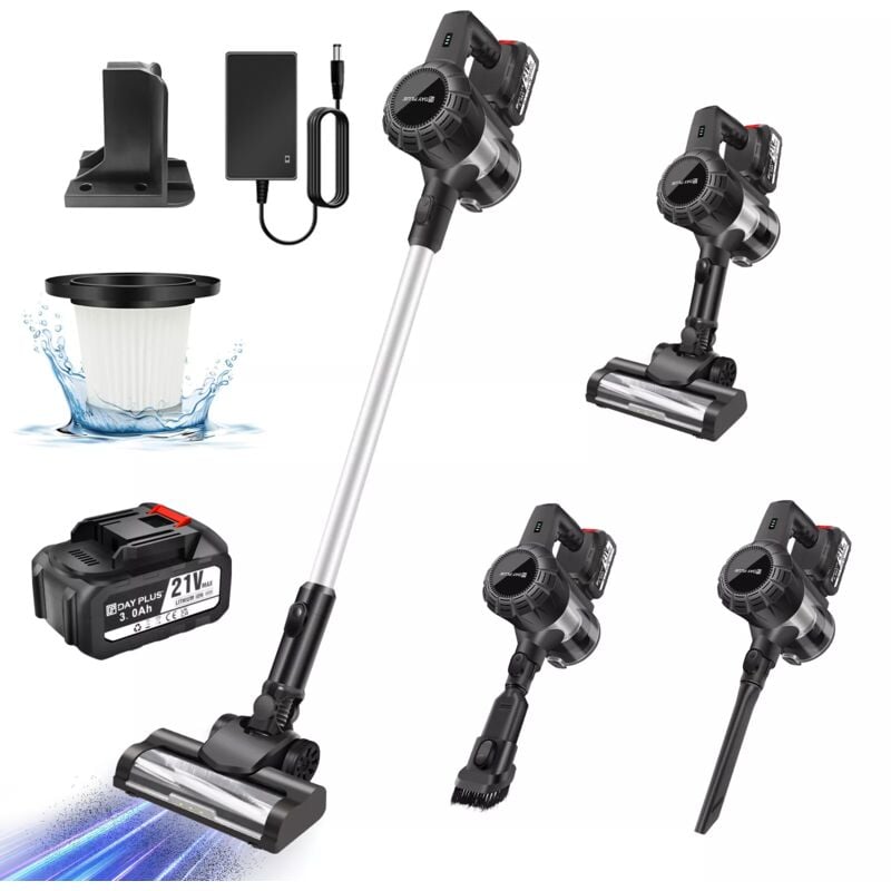 Dayplus - Akku Staubsauger Handstaubsauger Kabellos Beutellos 30000PA Starke Saug mit Akku